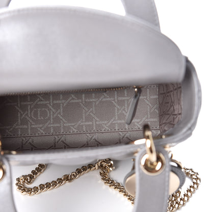 Christian Dior Metallic Lambskin Cannage Mini Lady Dior Grey 5 of 10