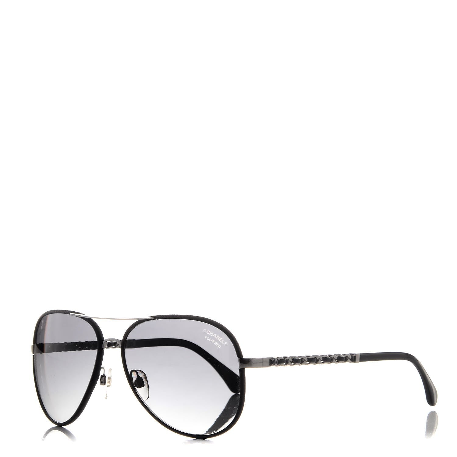 Chanel Polarized Pilot Winter Sunglasses 4219 Black 1 of 7