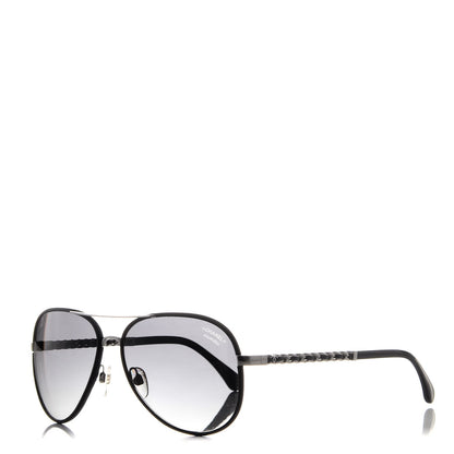 Chanel Polarized Pilot Winter Sunglasses 4219 Black 1 of 7