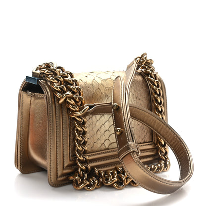 Chanel Snakeskin Calfskin Small Boy Flap Gold 3 of 10