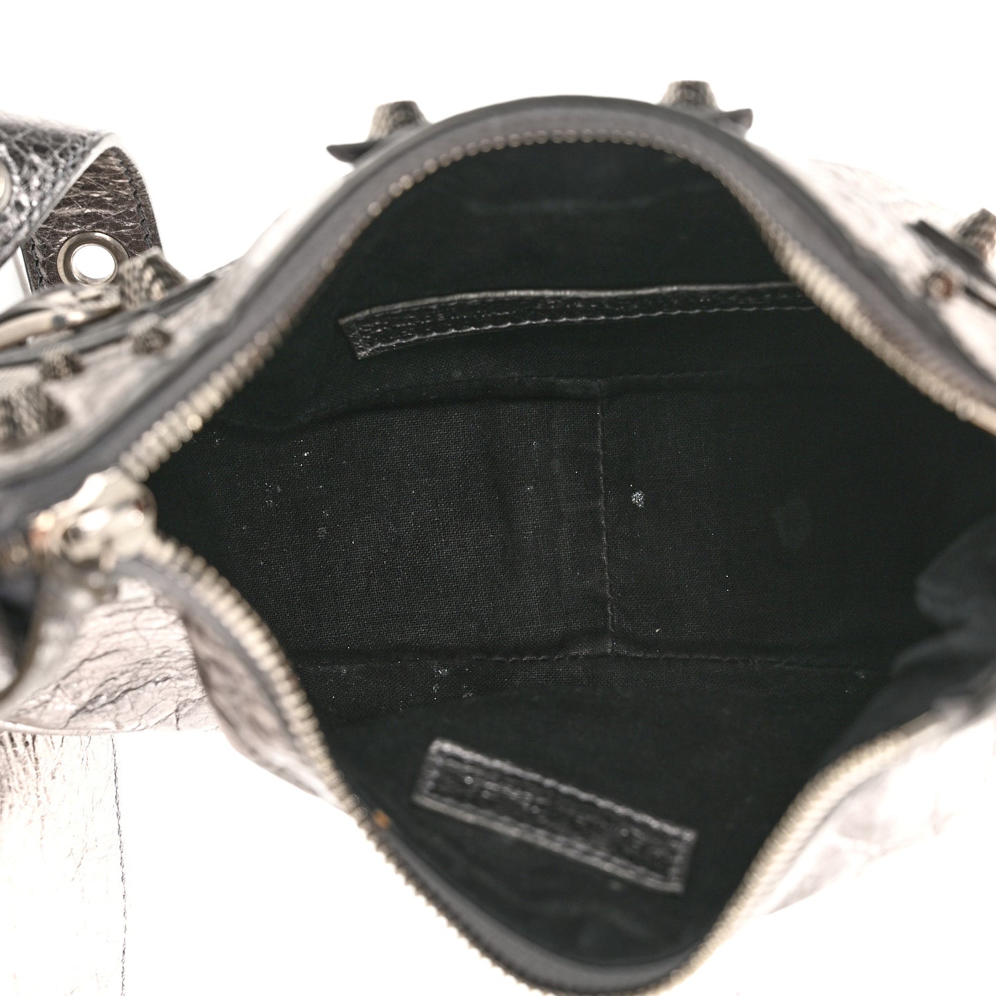 Metallic Agneau Arena Le Cagole Shoulder Bag XS Silver