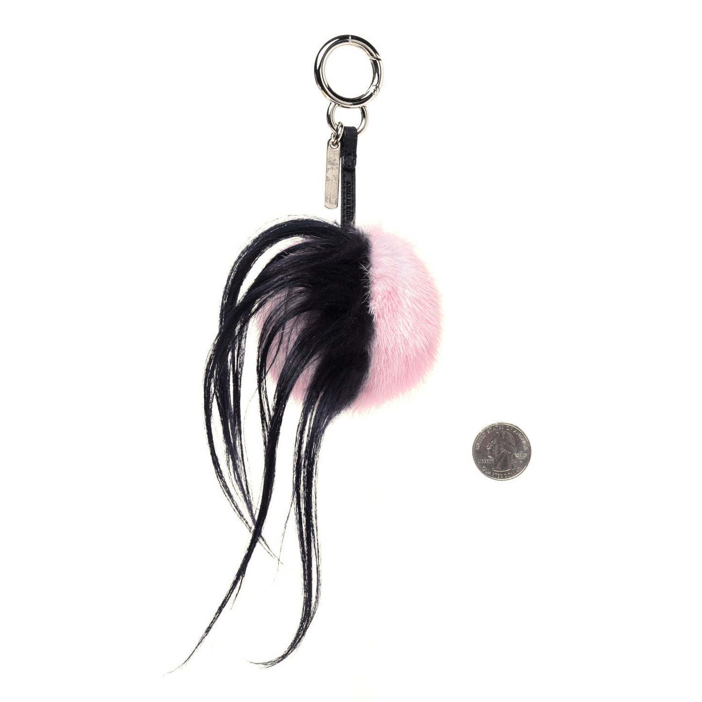 Mink Goat Fur QuTweet Bag Bug Charm Marshmallow Black