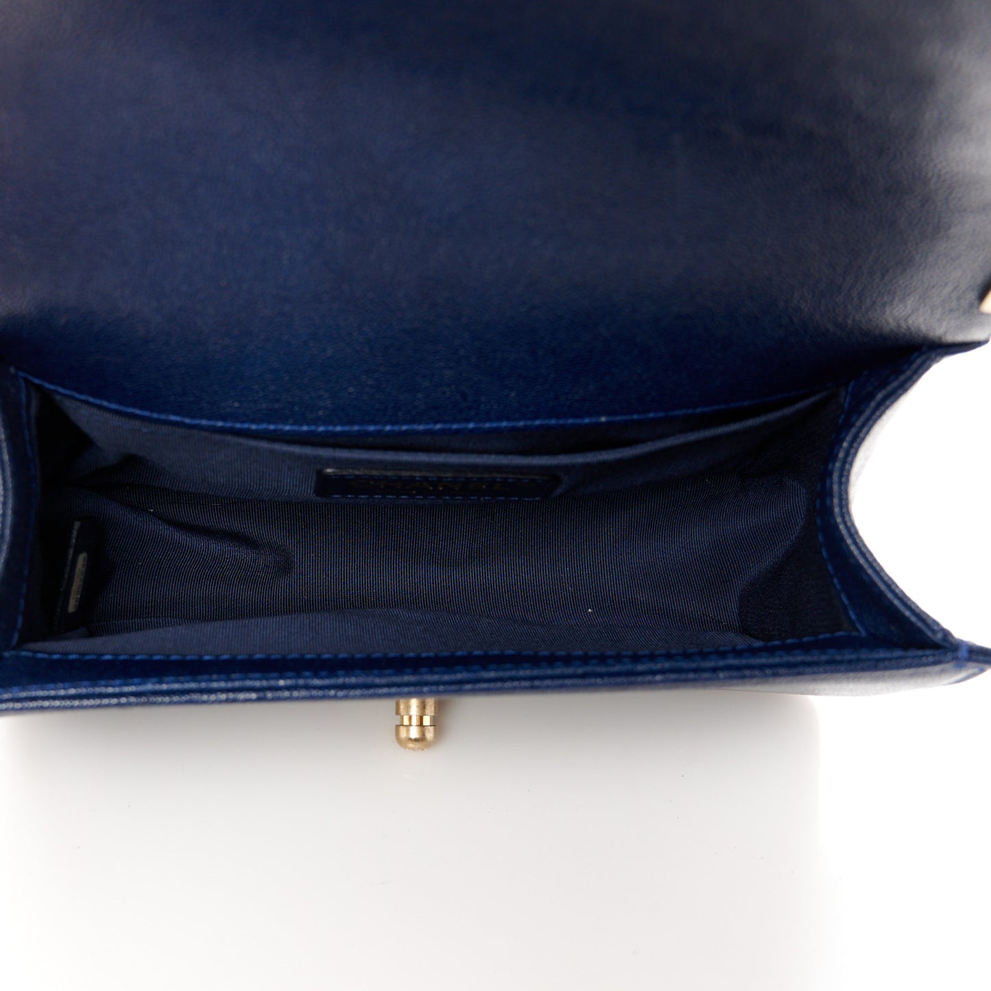 Caviar Quilted Small Boy Flap Navy