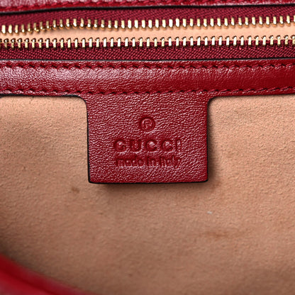 Gucci Monogram Azalea Calfskin Matelasse Diagonal Small GG Marmont Shoulder Bag Beige Ebony New Cherry Red 11 of 29
