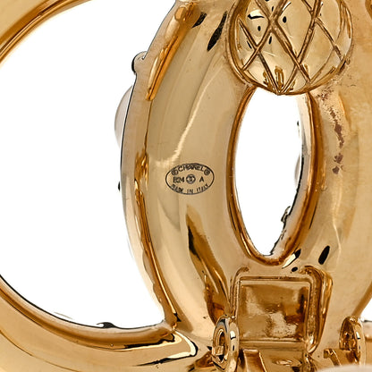 Chanel Crystal Pearl CC Clip On Earrings Gold 4 of 4