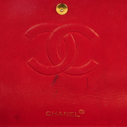 Chanel Lambskin Vertical Quilted Small Medallion Single Flap Red 11 of 12
