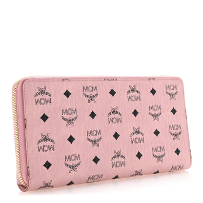 MCM Visetos Large Zip Around Wallet Pink 3 of 7