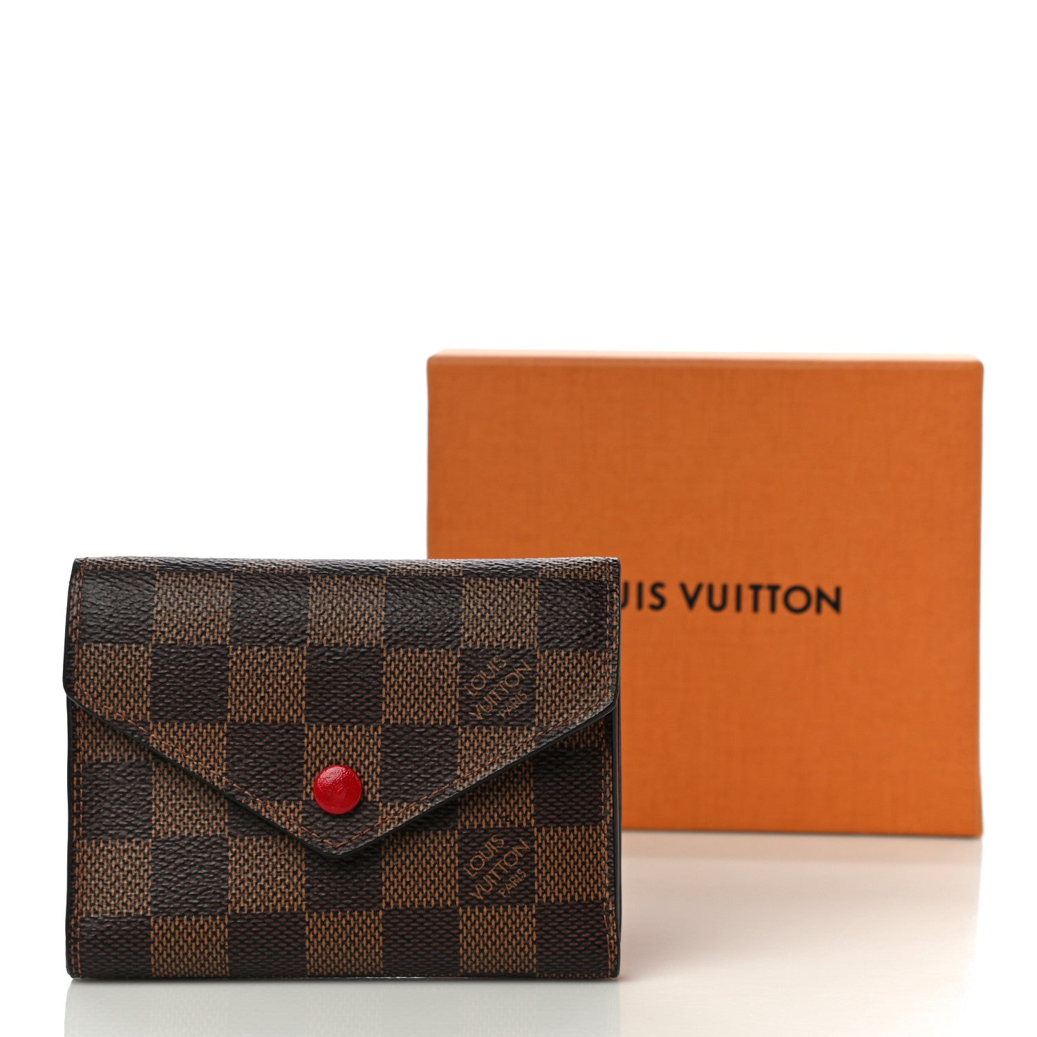 Louis Vuitton Damier Ebene Victorine Wallet Red 10 of 10