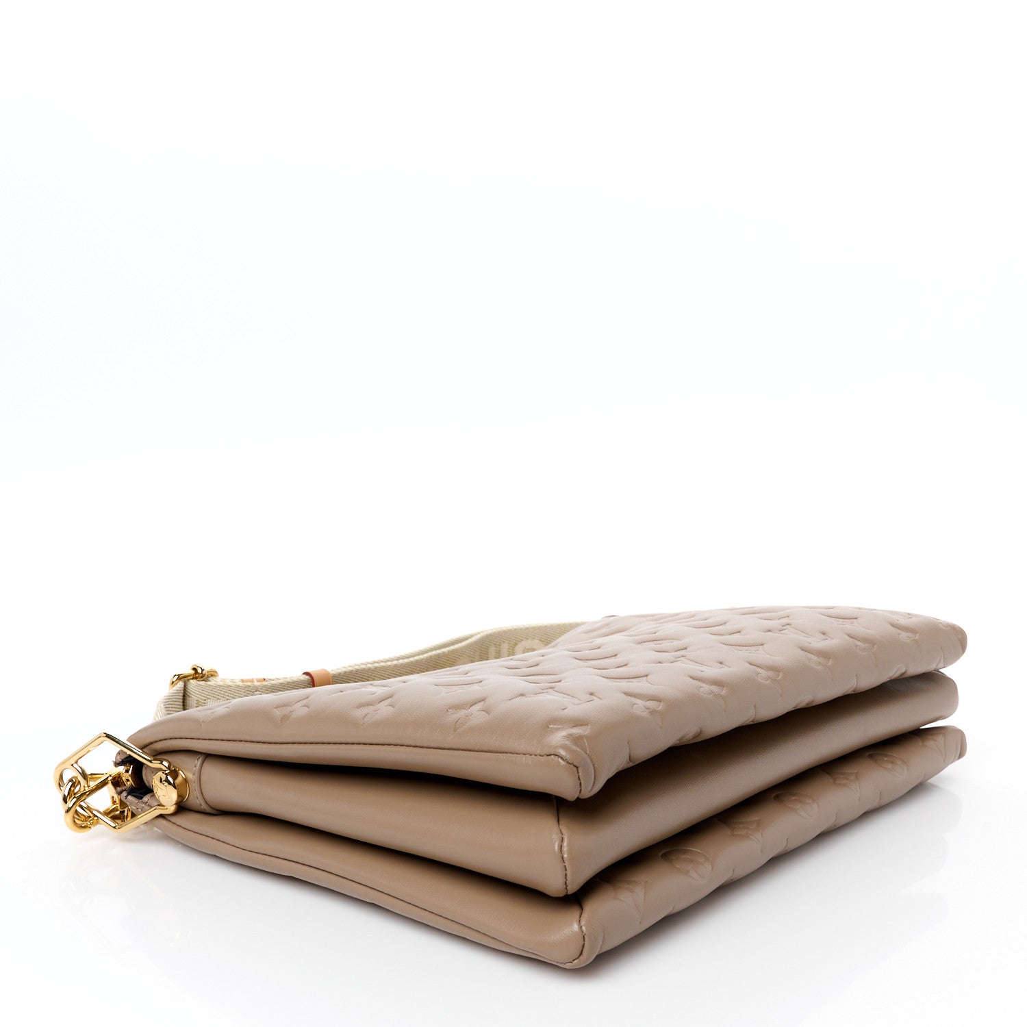 Louis Vuitton Lambskin Embossed Monogram Coussin MM Taupe 4 of 11
