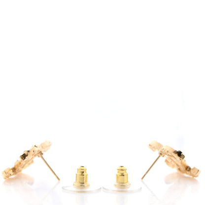 Chanel Metal Textured CC Earrings Gold 3 of 4
