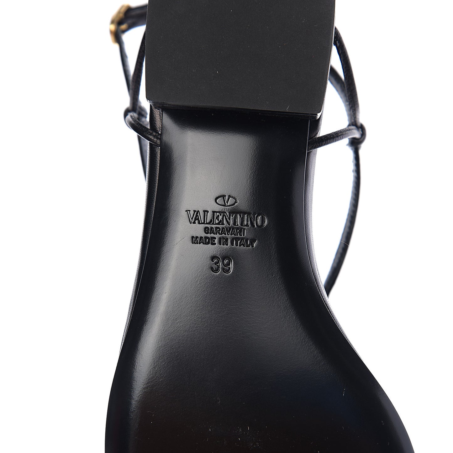 Calfskin VLogo Slingback Low Heel Thong Sandals 39 Black