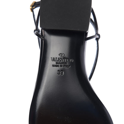 Valentino Garavani Calfskin VLogo Slingback Low Heel Thong Sandals 39 Black 8 of 10