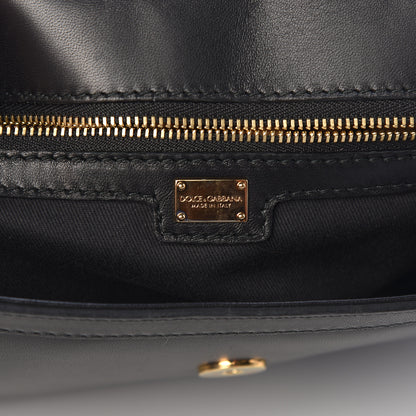 Dolce & Gabbana Lambskin Large Embroidered Laser Cut Miss Sicily Satchel Black 8 of 9