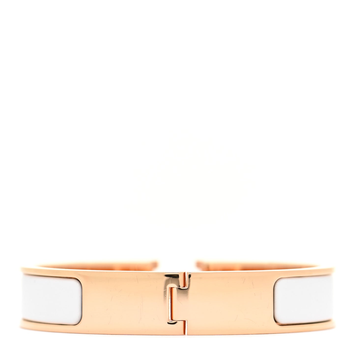 Enamel Narrow Clic Clac H Bracelet PM White