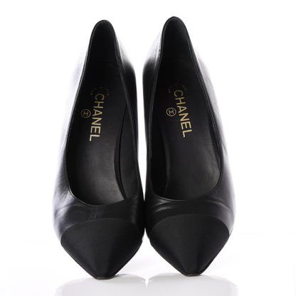 Chanel Iridescent Calfskin Grosgrain Cap Toe Pumps 41 Black 5 of 11