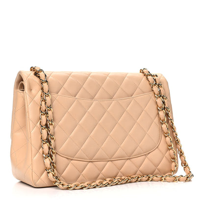 Chanel Lambskin Quilted Jumbo Double Flap Beige 2 of 10