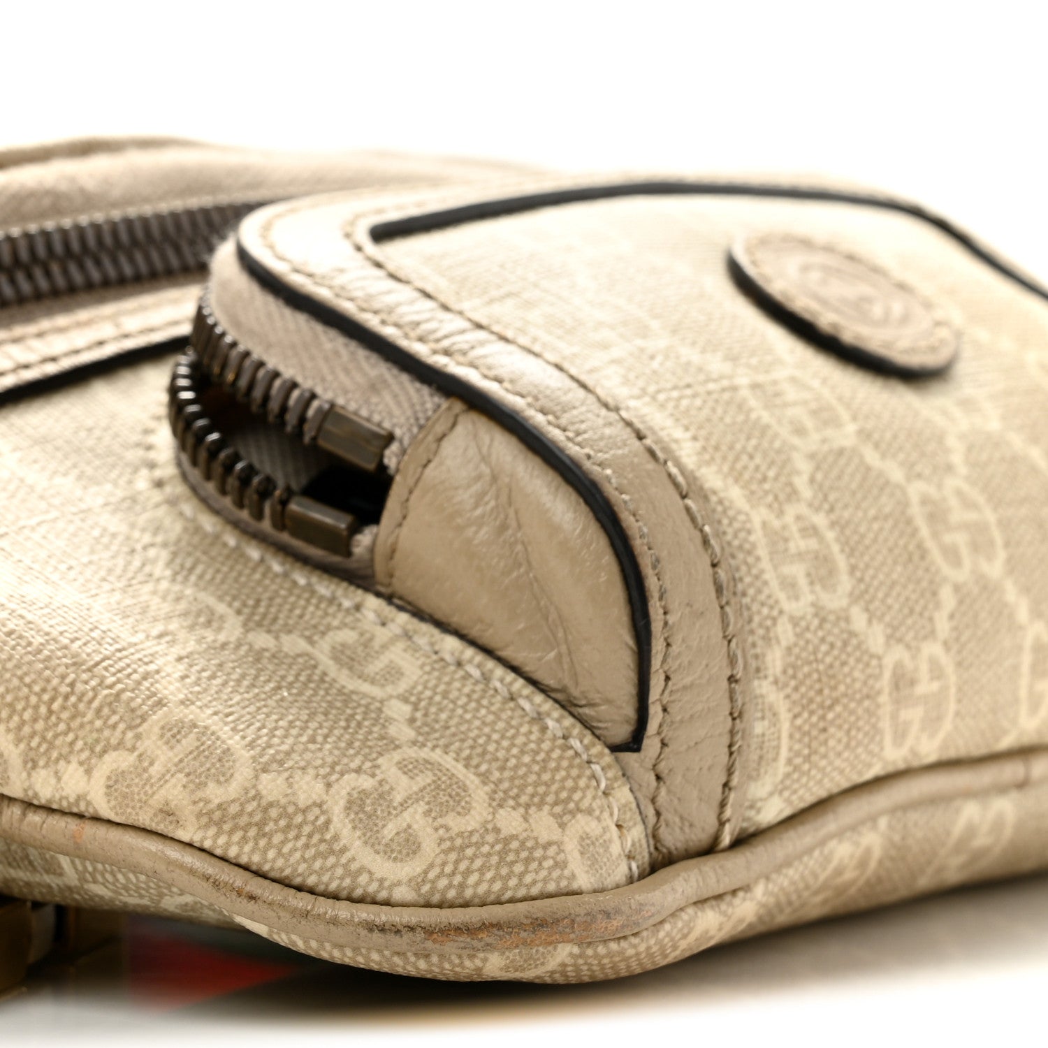 Gucci GG Supreme Monogram Textured Calfskin Web Retro Interlocking G Belt Bag Beige Mystic White Oatmeal 8 of 12
