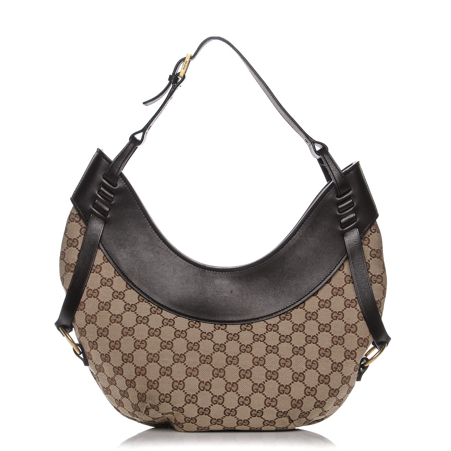 Gucci Monogram Half Moon Hobo Dark Brown 1 of 10