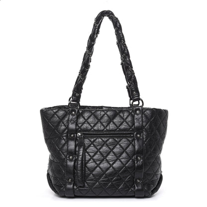 Chanel Distressed Lambskin Vintage Ligne L Lady Braid Tote Black 1 of 10