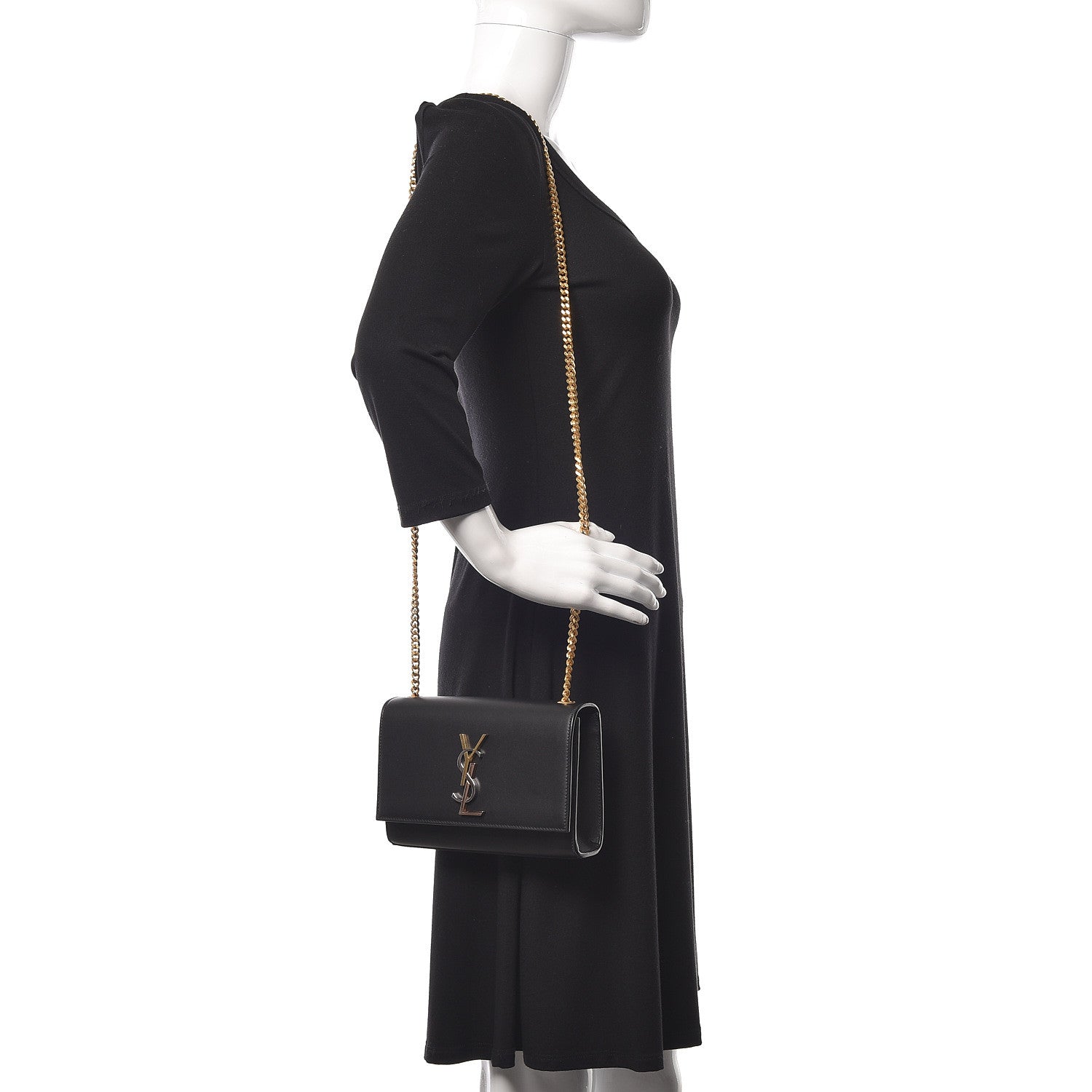 Saint Laurent Calfskin Small Monogram Kate Satchel Black 2 of 9