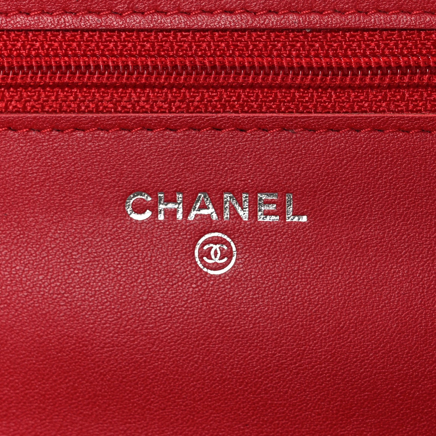 Chanel Caviar Timeless CC Wallet on Chain WOC Red 6 of 11
