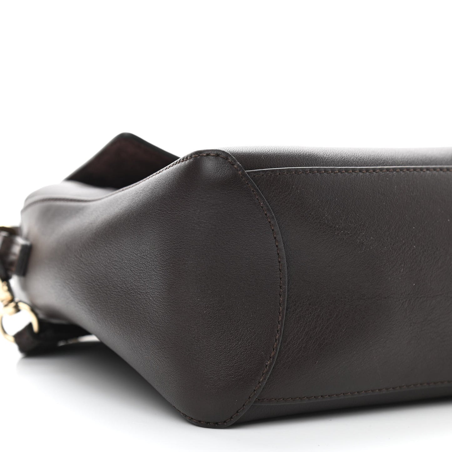 Calfskin Small Faye Day Shoulder Bag Carbon Brown
