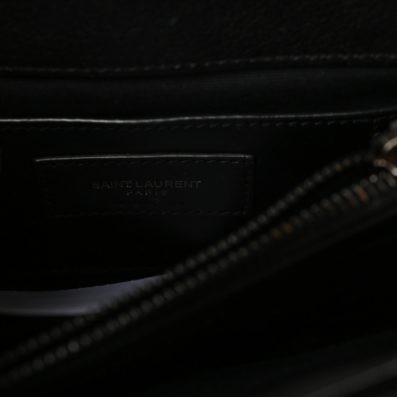 Sheepskin Matelasse Chevron Monogram Medium College Bag Black