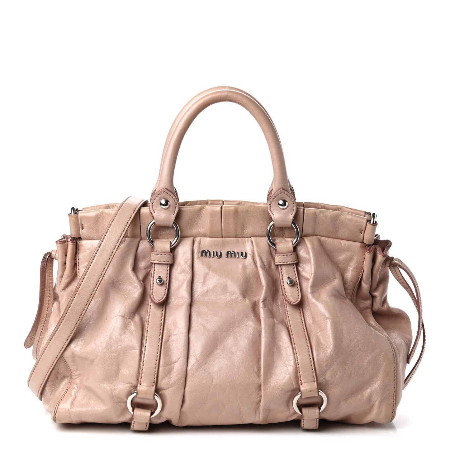 Vitello Lux Gathered Tote Mughetto