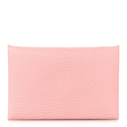 Hermes Chevre Mysore Calvi Card Case Rose Darling 1 of 8