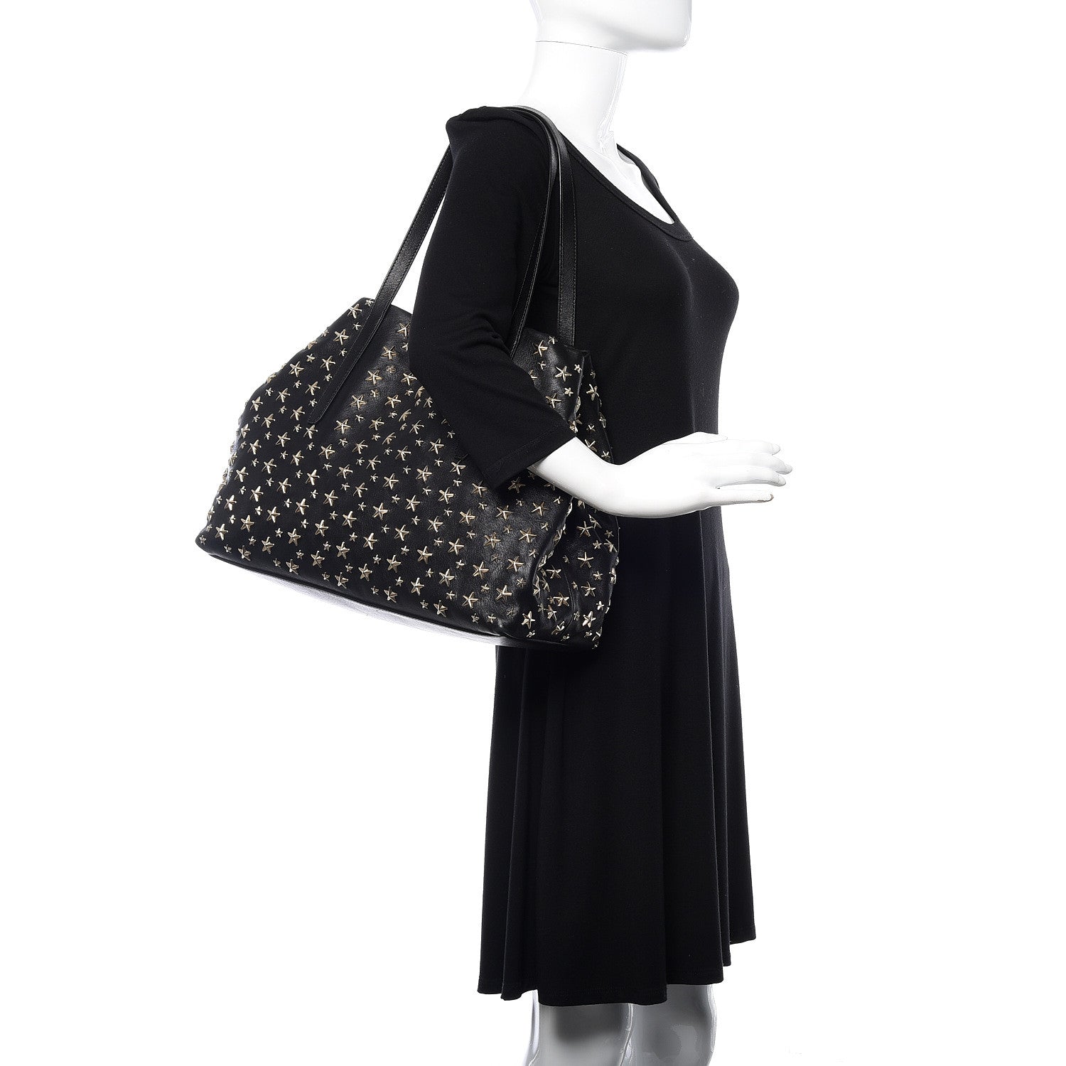Jimmy Choo Calfskin Sofia Star Studded Tote Black 2 of 9