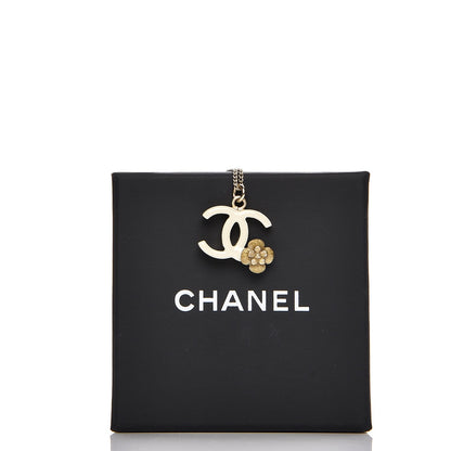 Chanel Enamel CC Camellia Necklace Ivory Gold 5 of 5