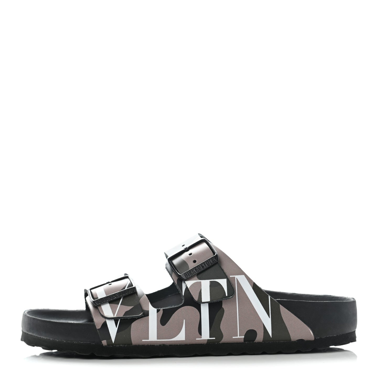 X BIRKENSTOCK Calfskin VLTN Arizona Slide Sandals 40 Army Green Poudre