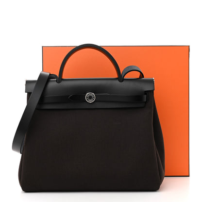 Hermes Military Toile Vache Hunter Herbag Zip Retourne 31 PM Ebene Black 11 of 11