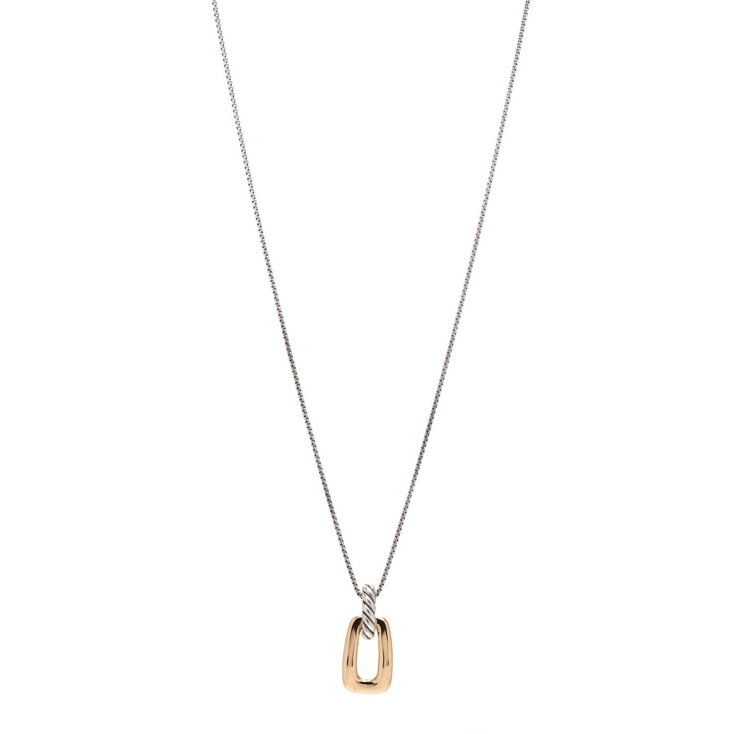 Sterling Silver 18K Yellow Gold Wellesley Link Pendant Necklace