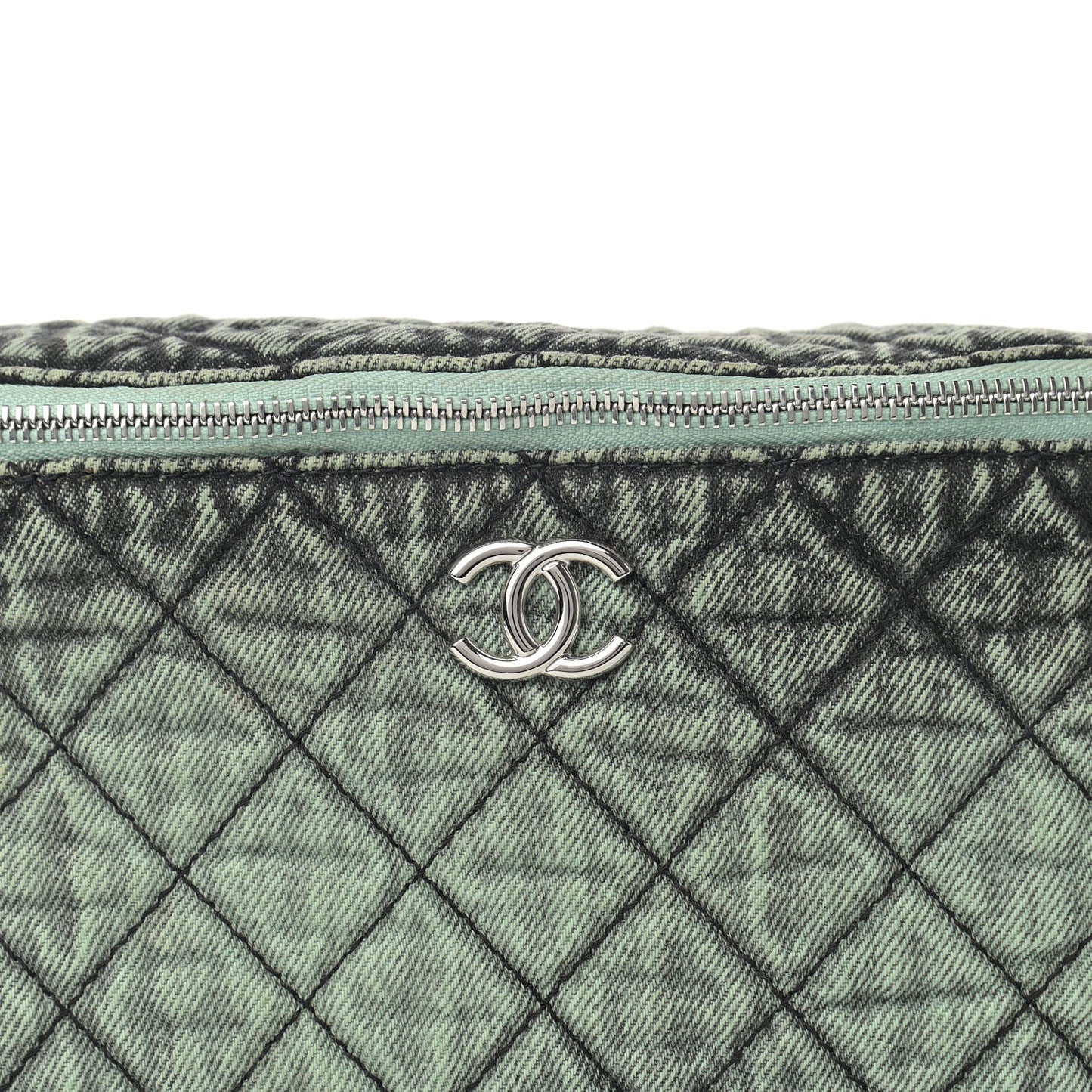 Denim Quilted Denimpression Waist Bag Green Black