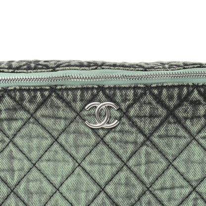 Chanel Denim Quilted Denimpression Waist Bag Green Black 8 of 11