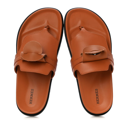 Hermes Calfskin Womens Empire Sandals 39 Marron Glaise 5 of 12