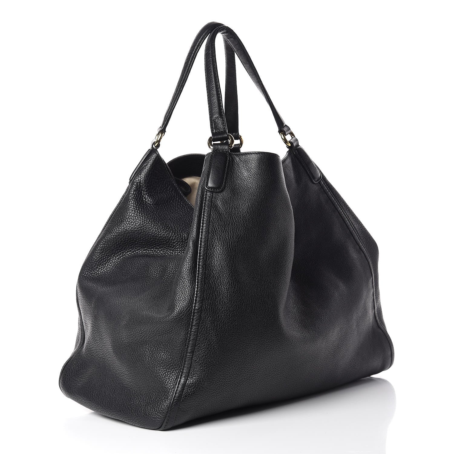 Gucci Pebbled Calfskin Large Soho Shoulder Bag Black 3 of 17