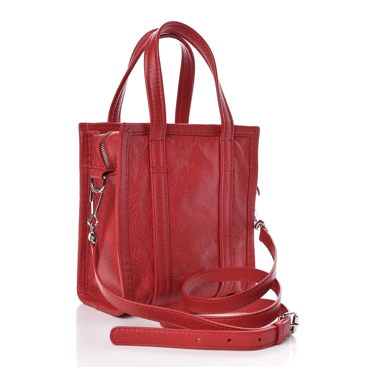 Balenciaga Agneau Arena XXS Bazar Shopper Tote Rouge Cardinal 3 of 9