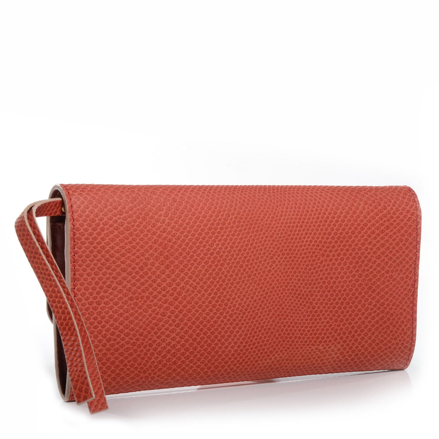 Lizard Embossed Bea Continental Flap Wallet Pink