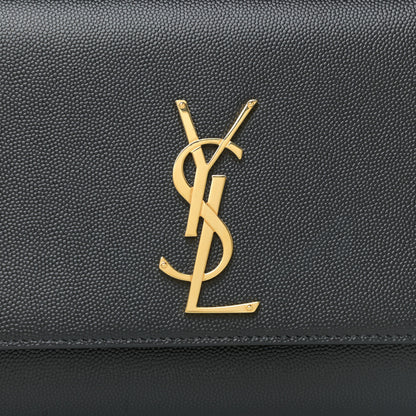 Saint Laurent Grain De Poudre Medium Classic Monogram Kate Satchel Black 10 of 12