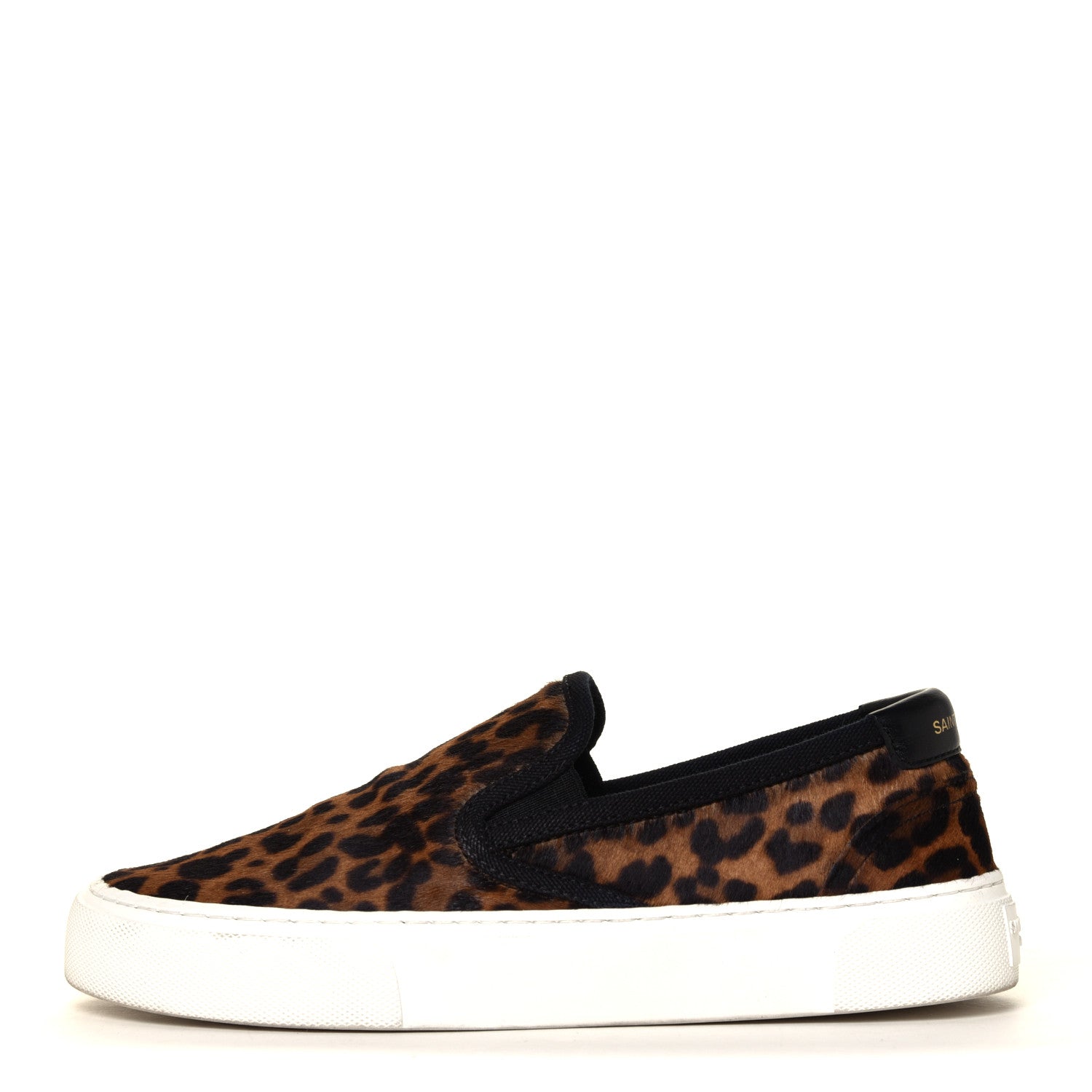 Saint Laurent Canvas Pony Spots Print Moon Plus Venice Slip On Sneakers 36.5 Natural Black 2 of 12