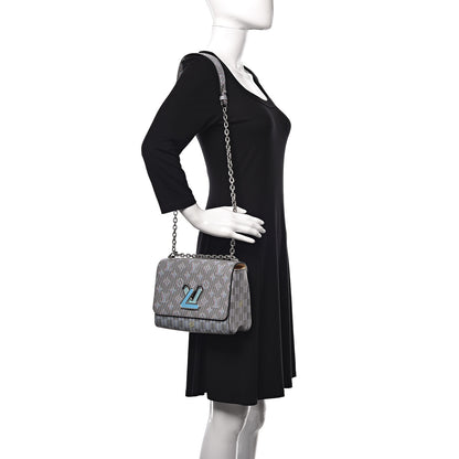 Louis Vuitton Calfskin Monogram LV Pop Twist Shoulder Bag MM Blue 2 of 10