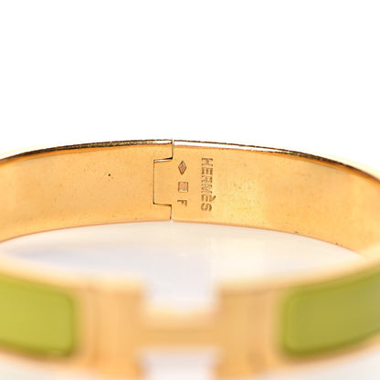 Hermes Enamel Narrow Clic Clac H Bracelet PM Vert Prairie 4 of 5