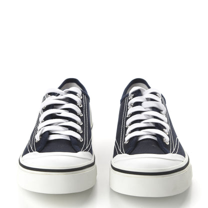 Chanel Fabric Mens Lace Up Cap Toe Sneakers 41 Navy 2 of 10