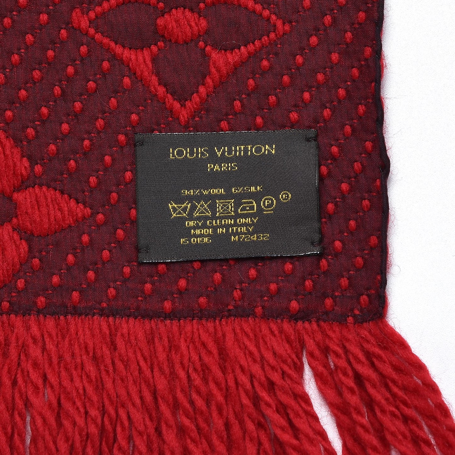 Wool Silk Logomania Scarf Rubis
