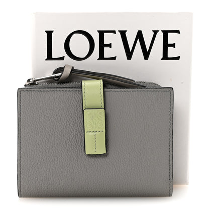 Loewe Grained Calfskin Small Vertical Wallet Pearl Grey Light Pale Green 7 of 7