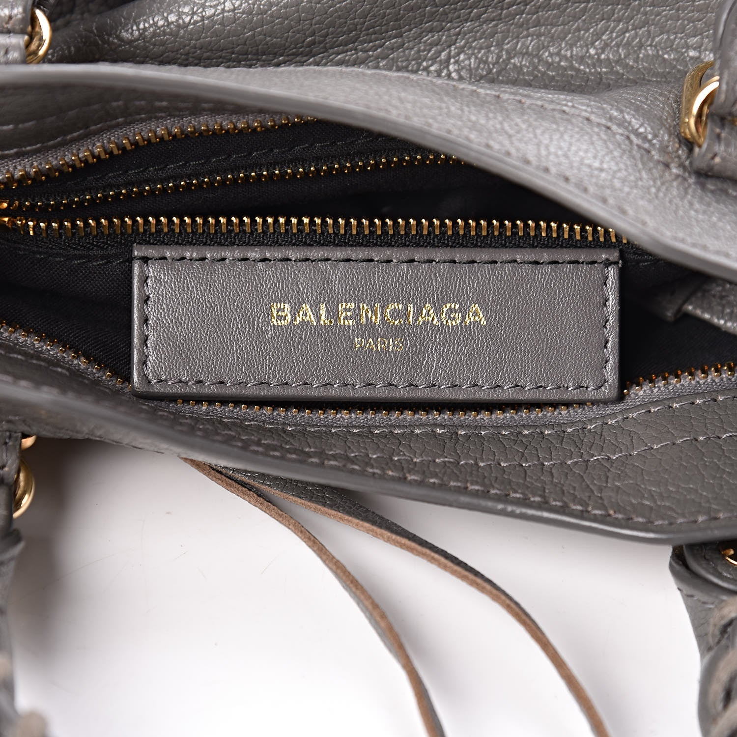 Balenciaga Chevre Gold Metallic Edge Hardware Mini City Gris Acier 7 of 11