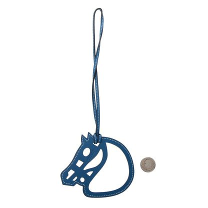 Hermes Swift Paddock Cheval Horse Bag Charm Bleu De Galice 2 of 3