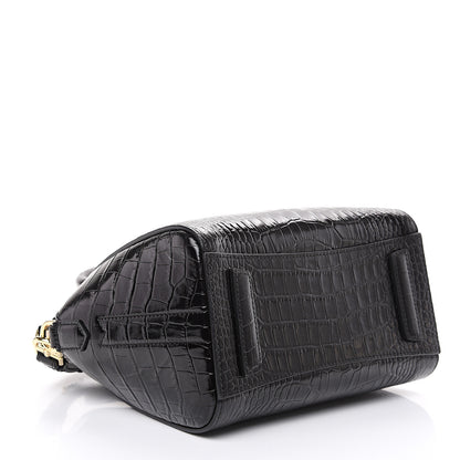 Givenchy Calfskin Crocodile Embossed Mini Antigona Black 3 of 8